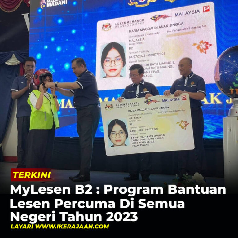 MyLesen B2 : Program Bantuan Lesen Percuma Di Semua Negeri