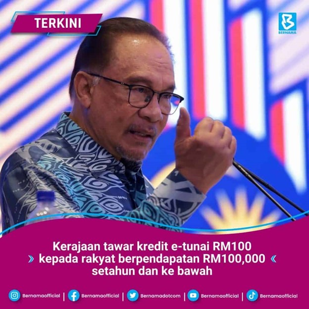 Permohonan EWallet RM100 : Bantuan Kredit E-Tunai B40