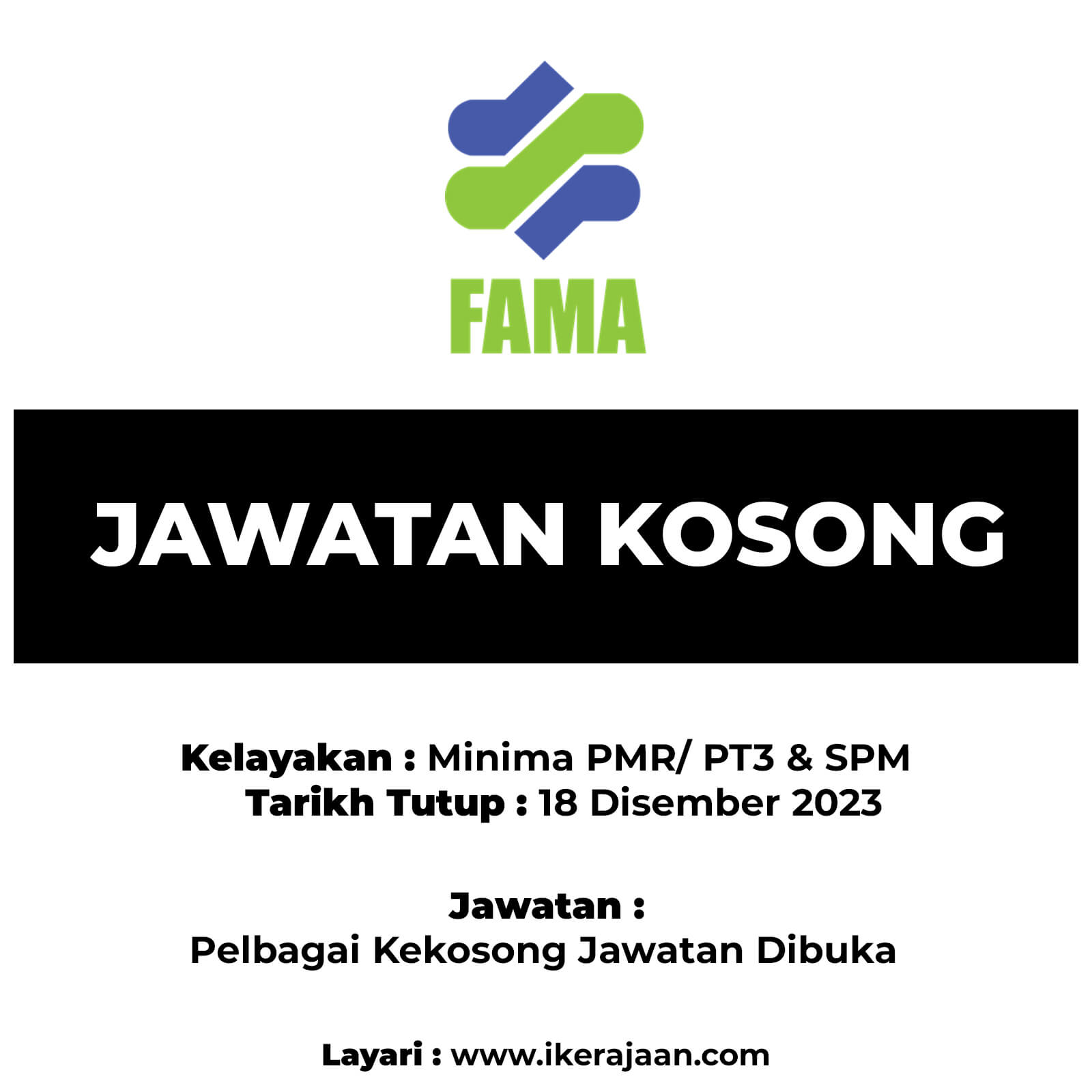 Jawatan Kosong FAMA