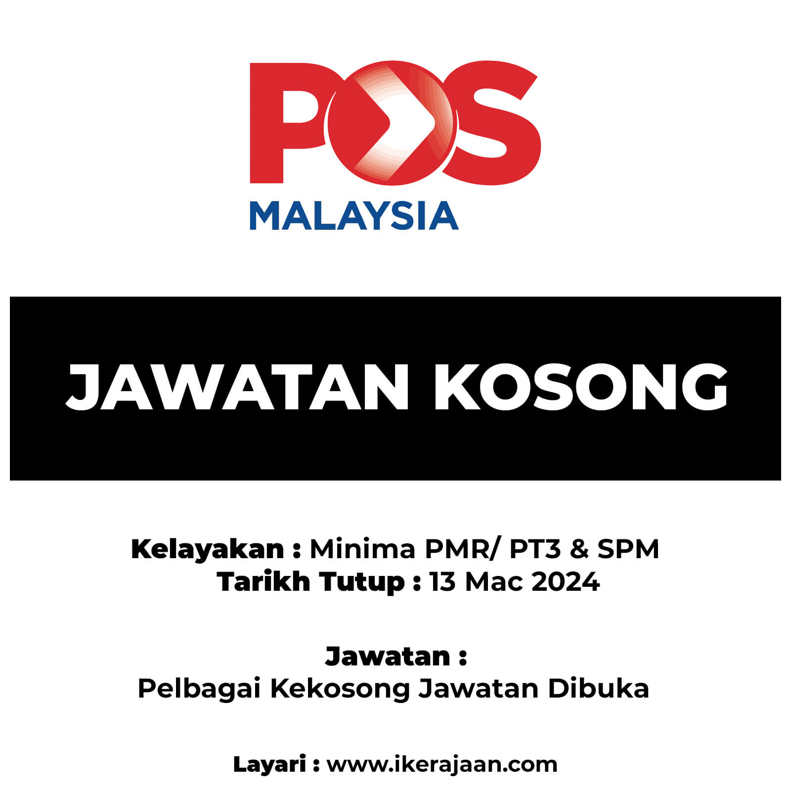 Jawatan Kosong Pos Malaysia