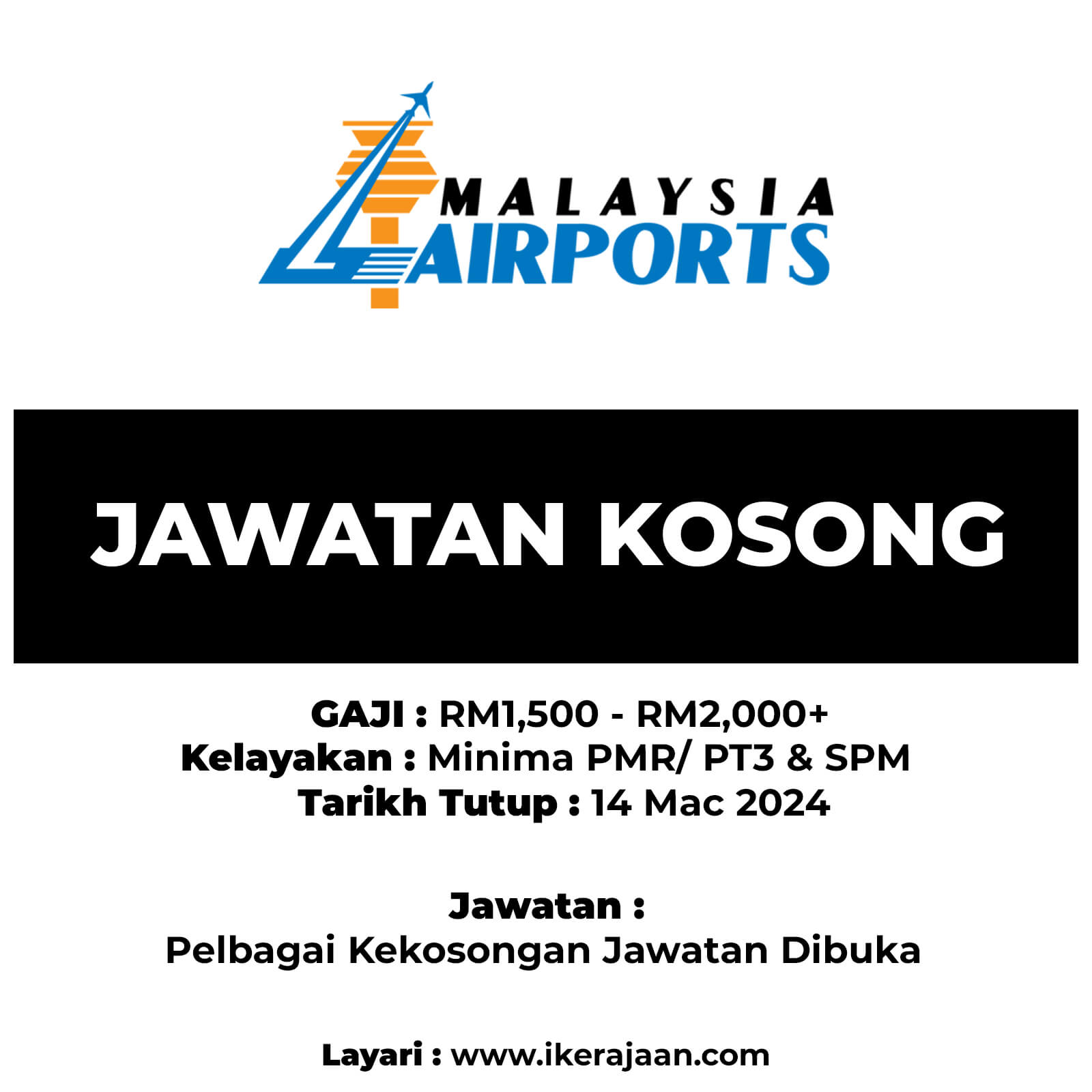 Jawatan Kosong MAHB 2024