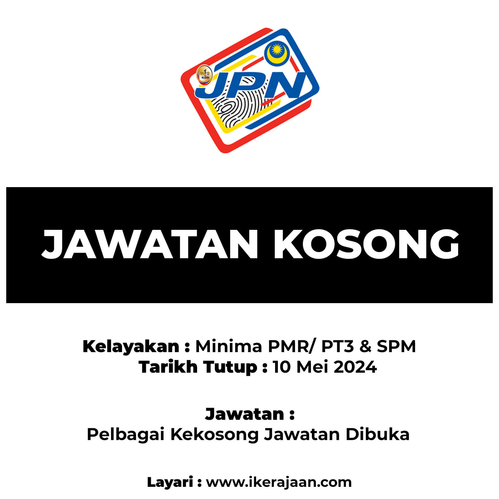 Jawatan Kosong Terkini JPN