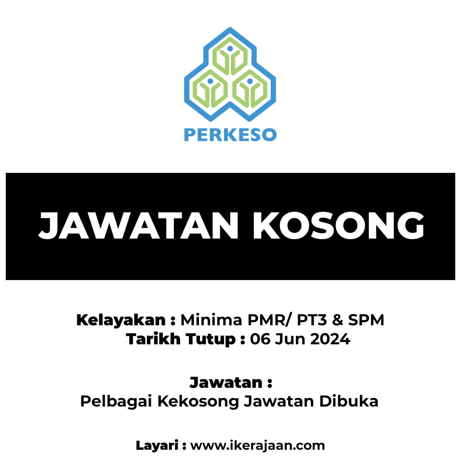 Jawatan Kosong Terbaru PERKESO