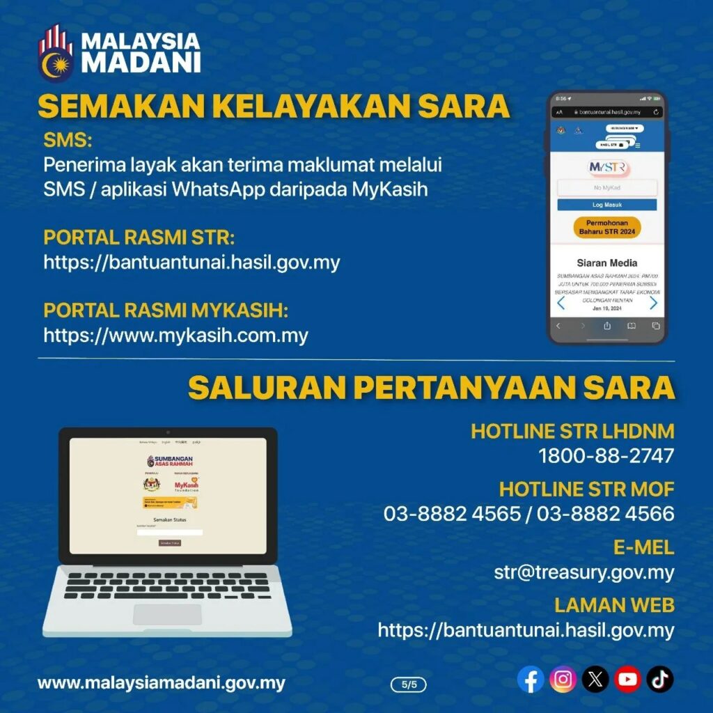 Jadual Bayaran SARA 2024