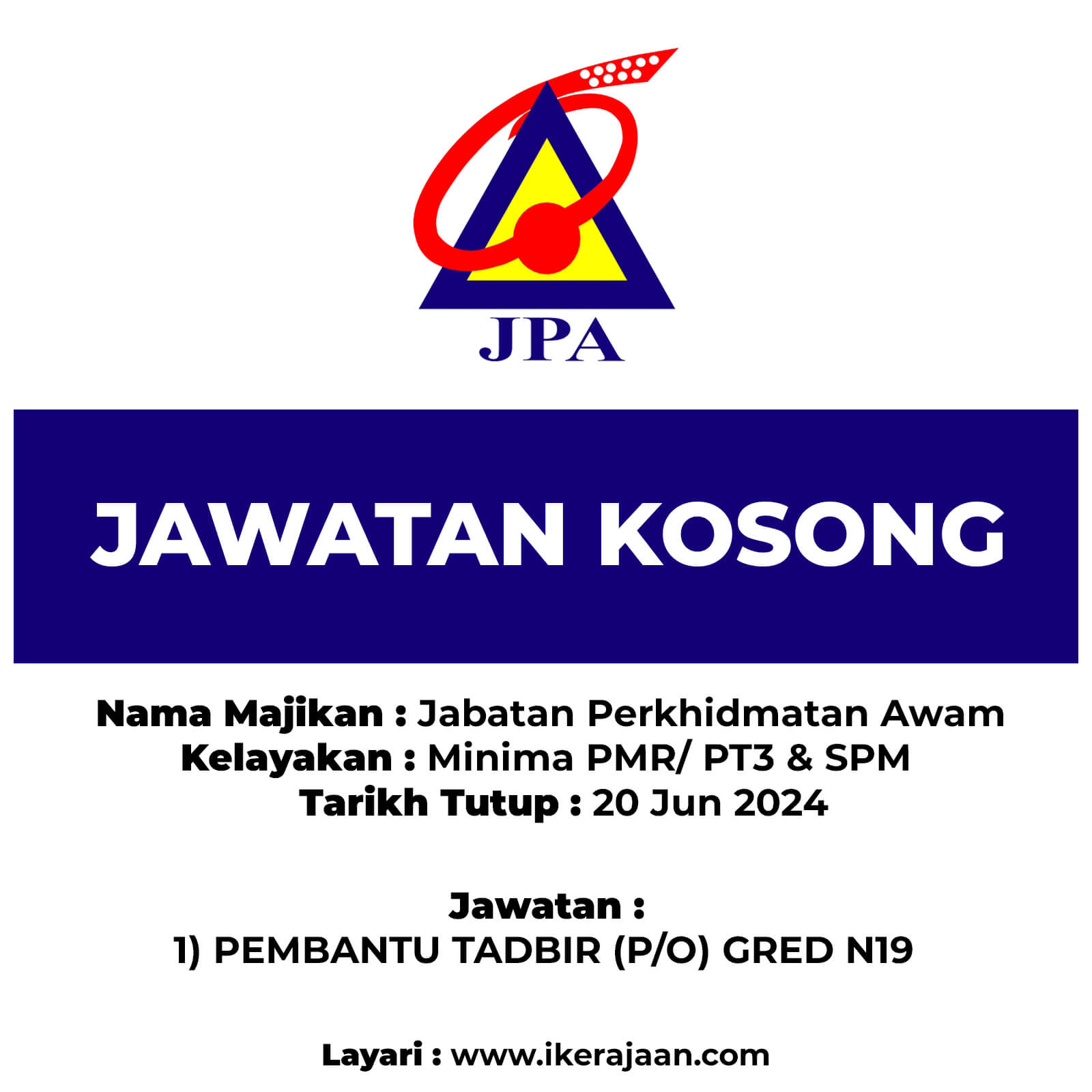 Jawatan Kosong JPA 2024