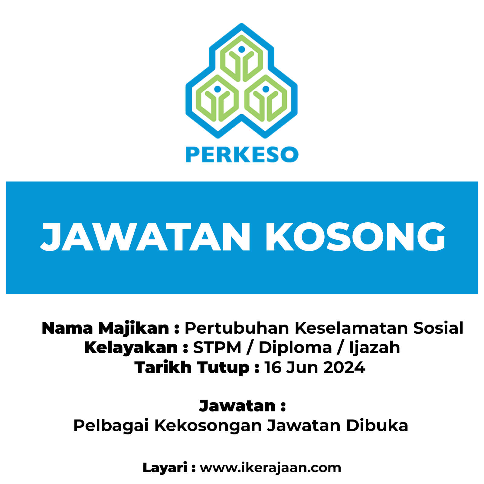 Jawatan Terkini PERKESO