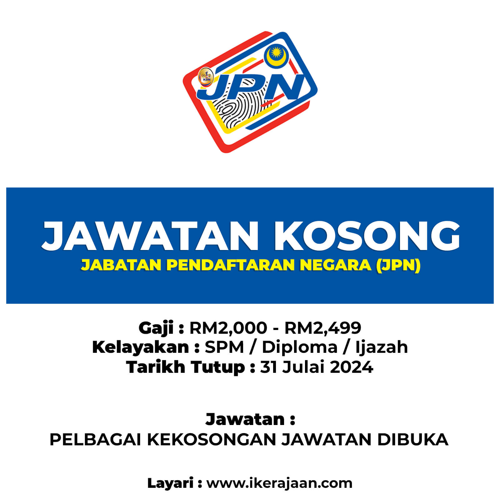 Jawatan Kosong JPN