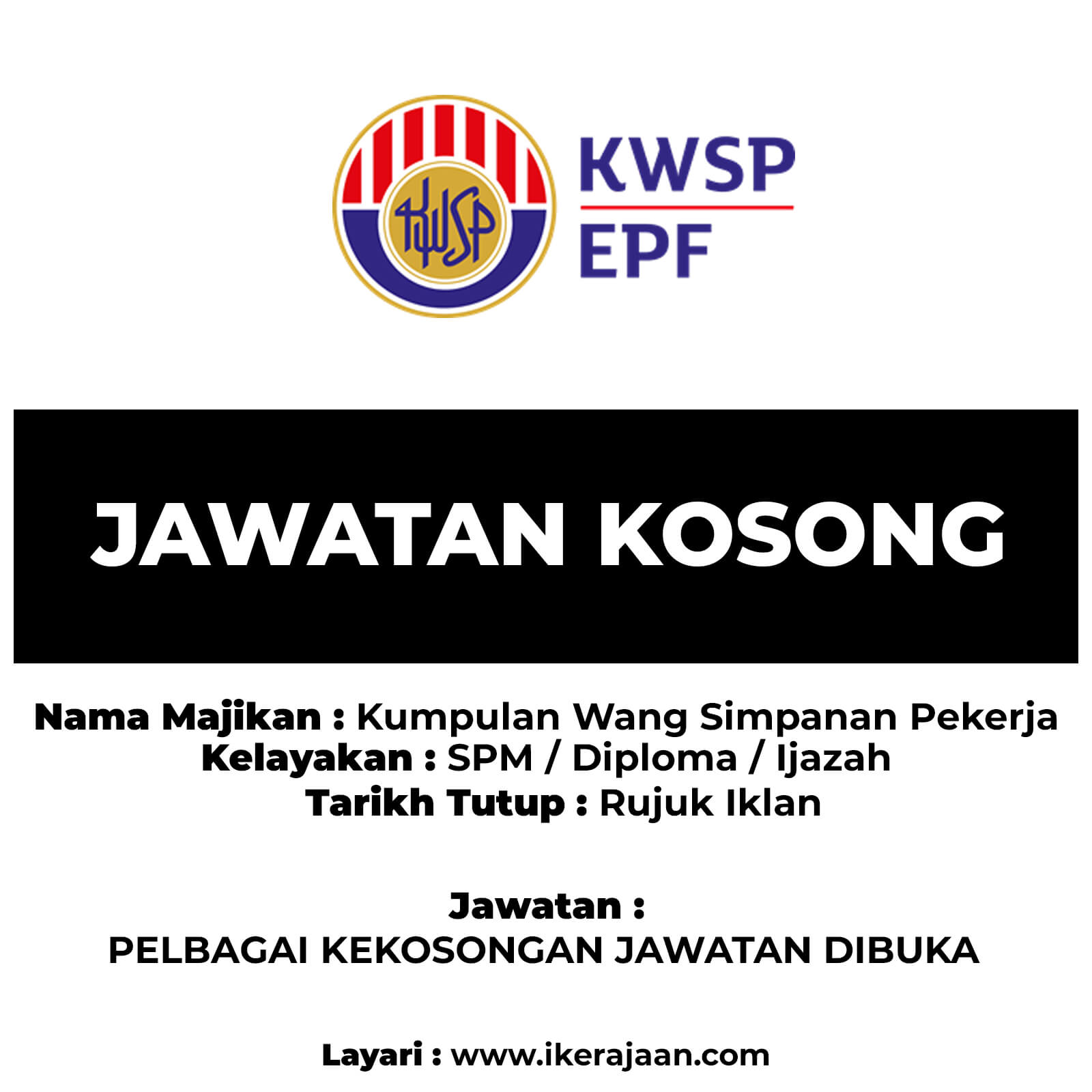 Jawatan Kosong Kumpulan Wang