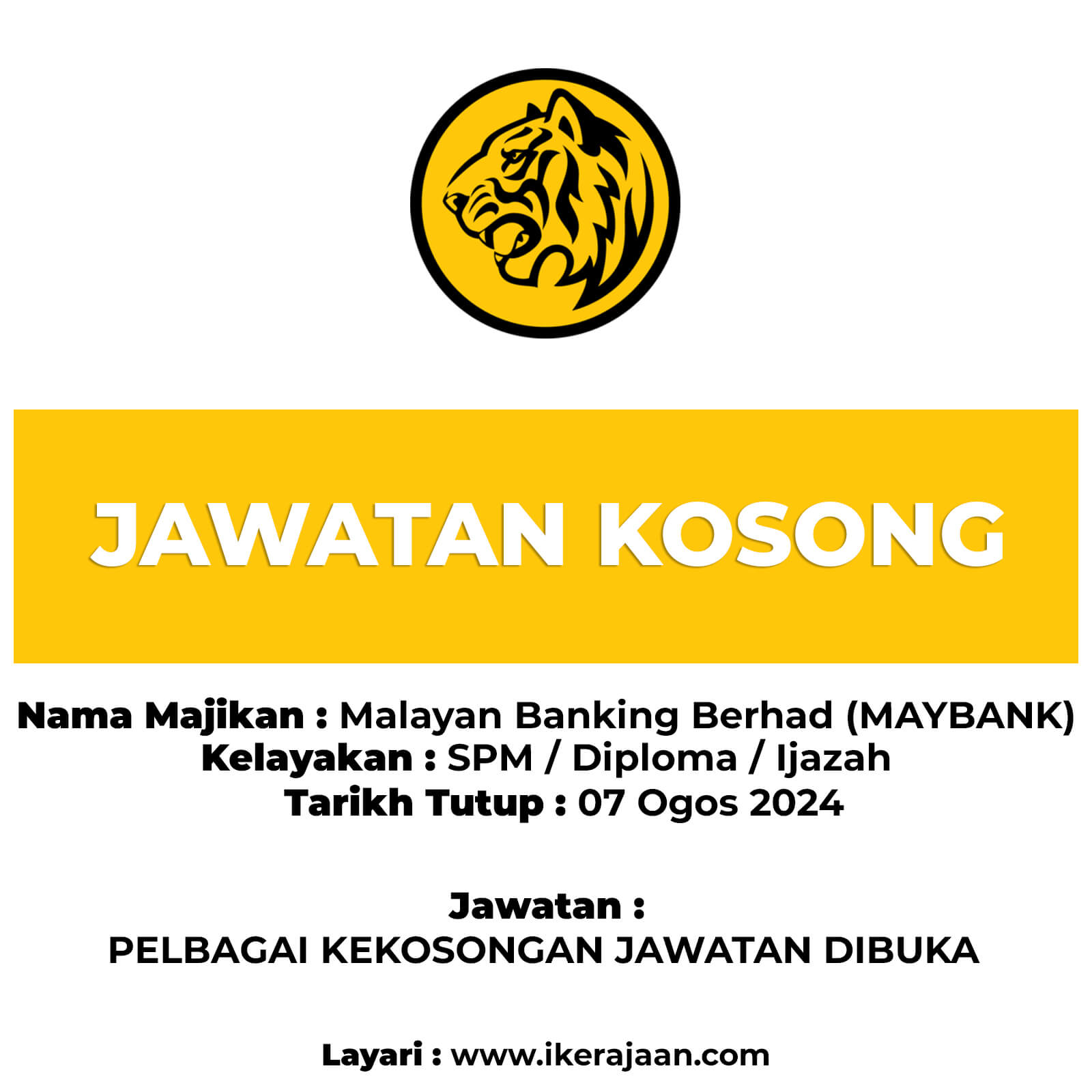 Jawatan Kosong Maybank