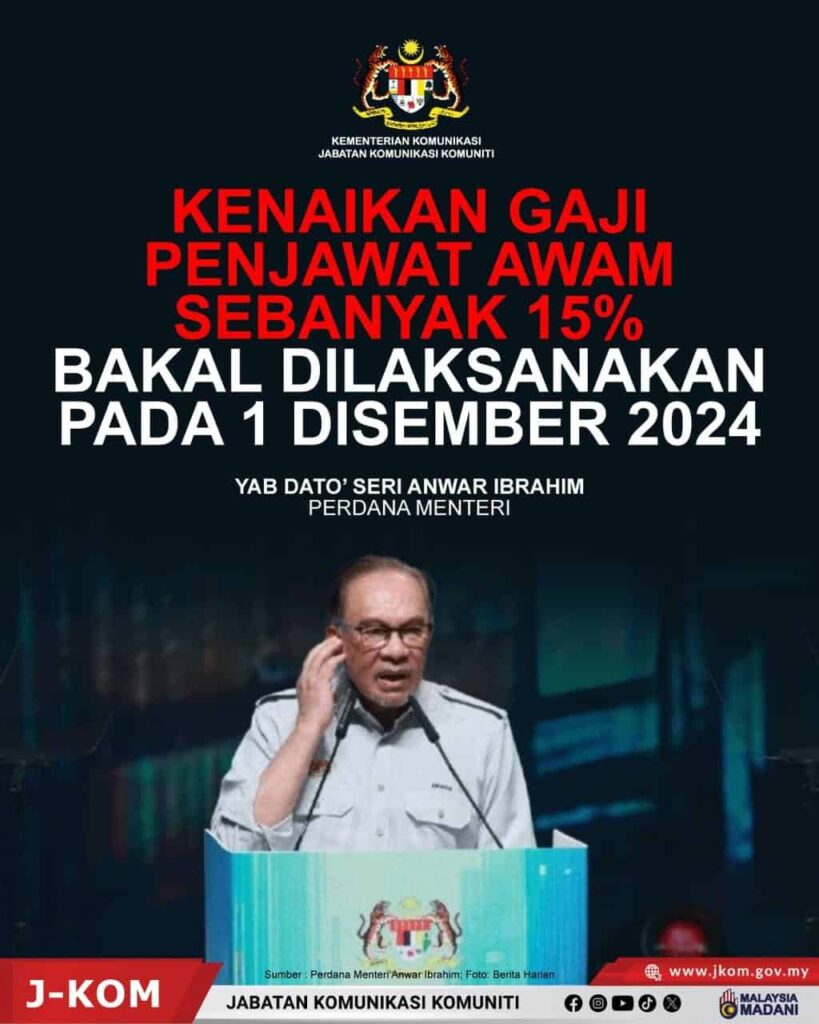 Perincian Kadar Kenaikan Gaji