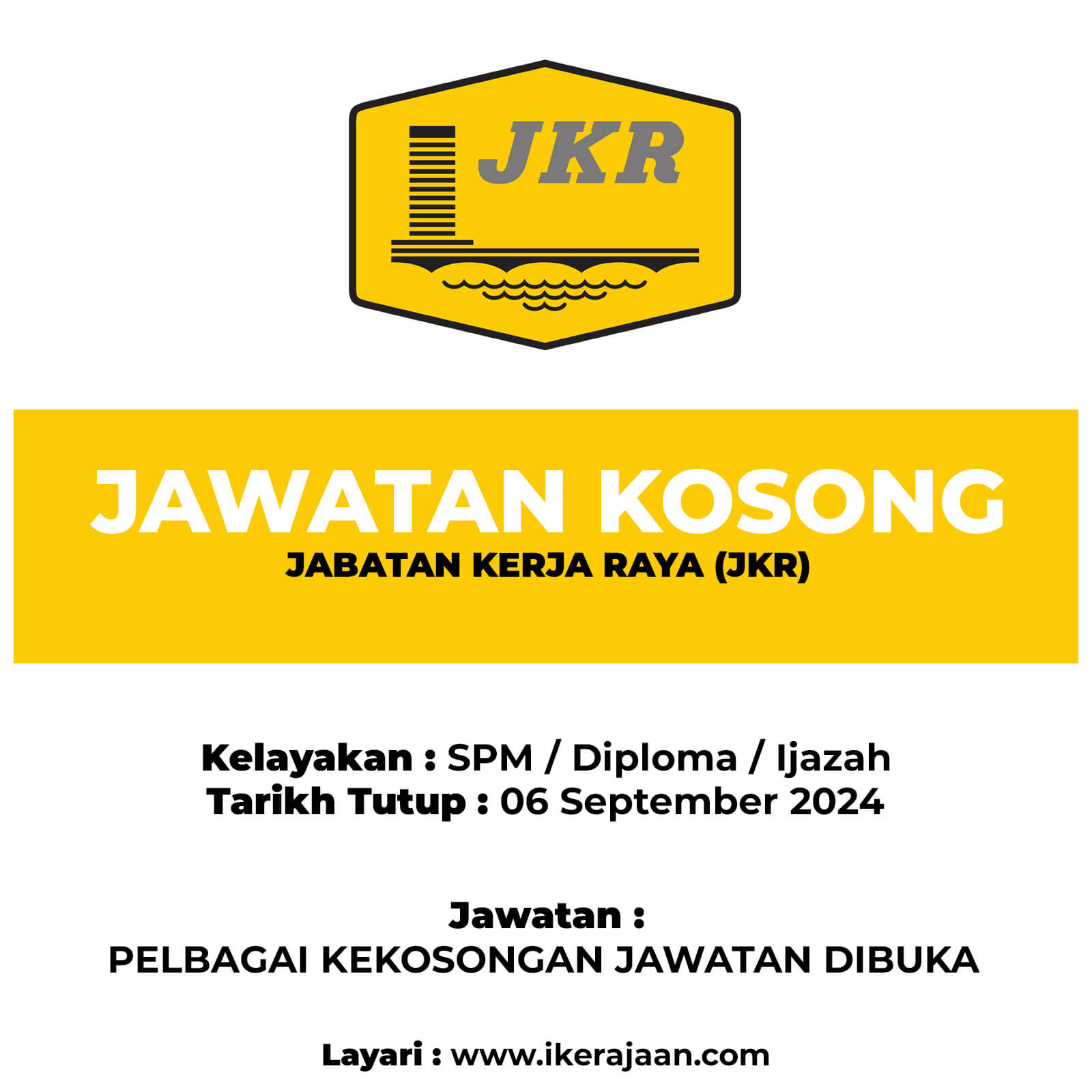 Jawatan Terkini 2024 JKR