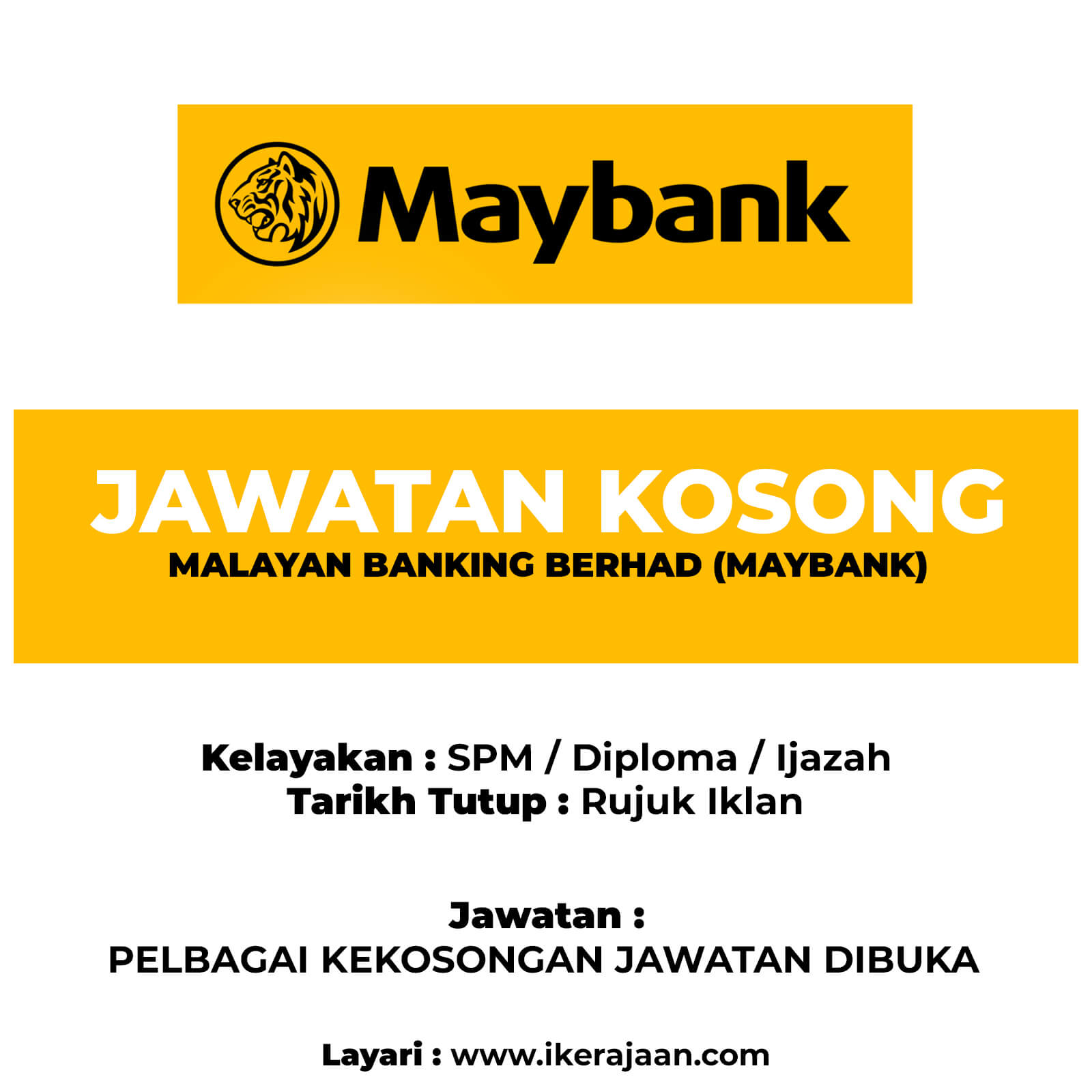 Jawatan Kosong 2024 Maybank