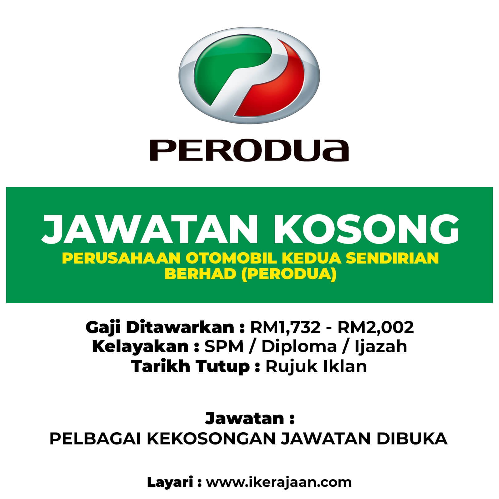 Jawatan Kosong PERODUA Terkini