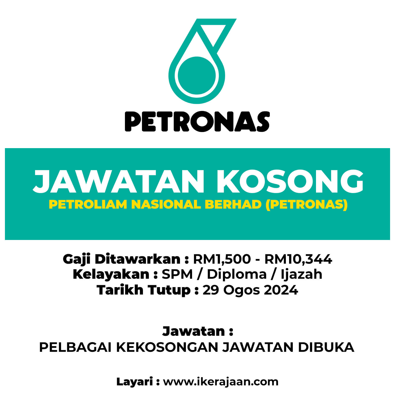 Jawatan Terkini PETRONAS 2024