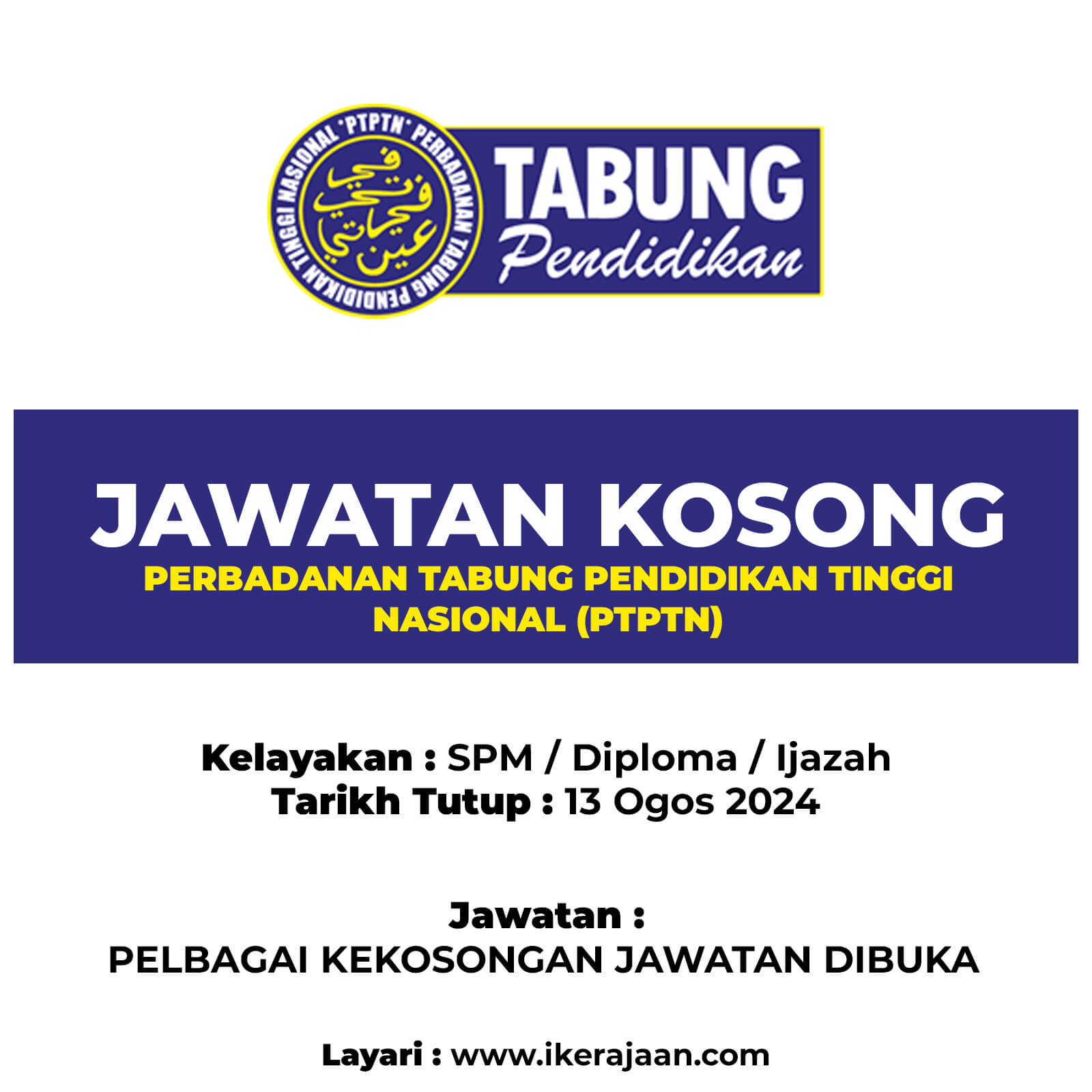 Jawatan Kosong 2024 PTPTN