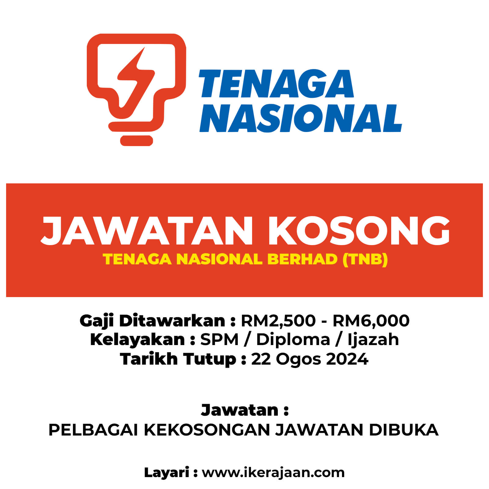 Jawatan Kosong Tenaga Nasional