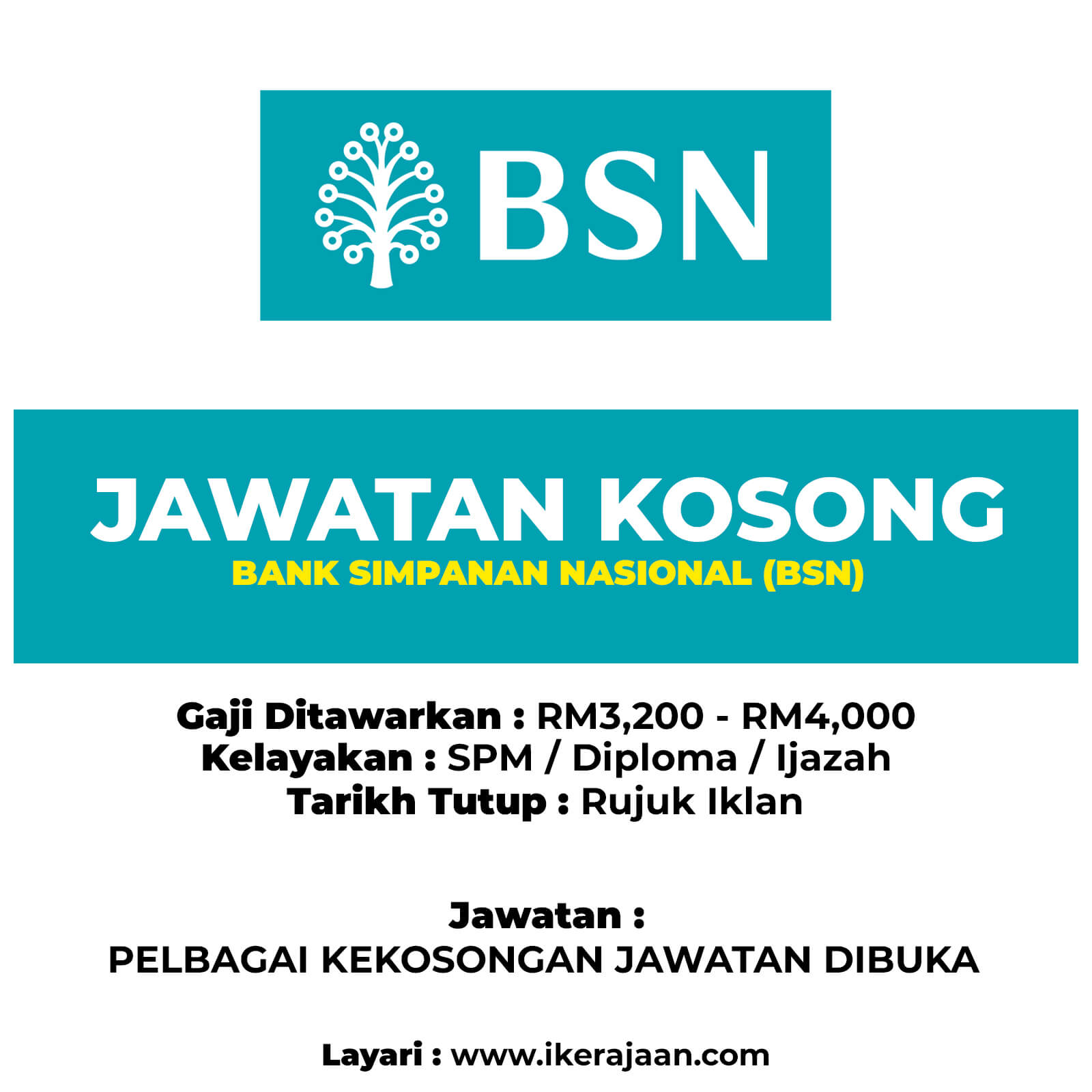 Jawatan Kosong BSN