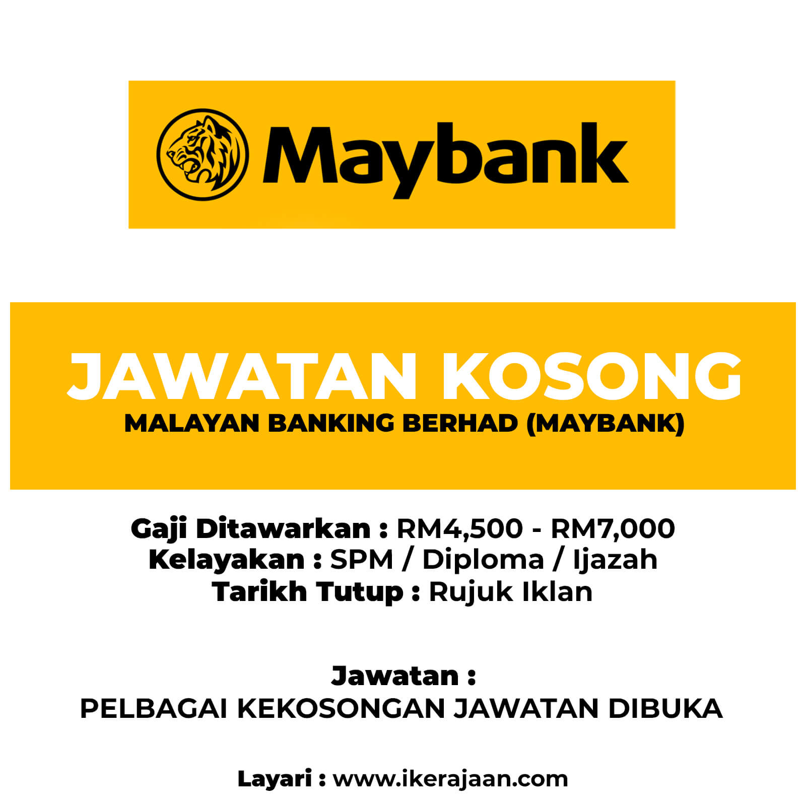 Jawatan Kosong Maybank 2024