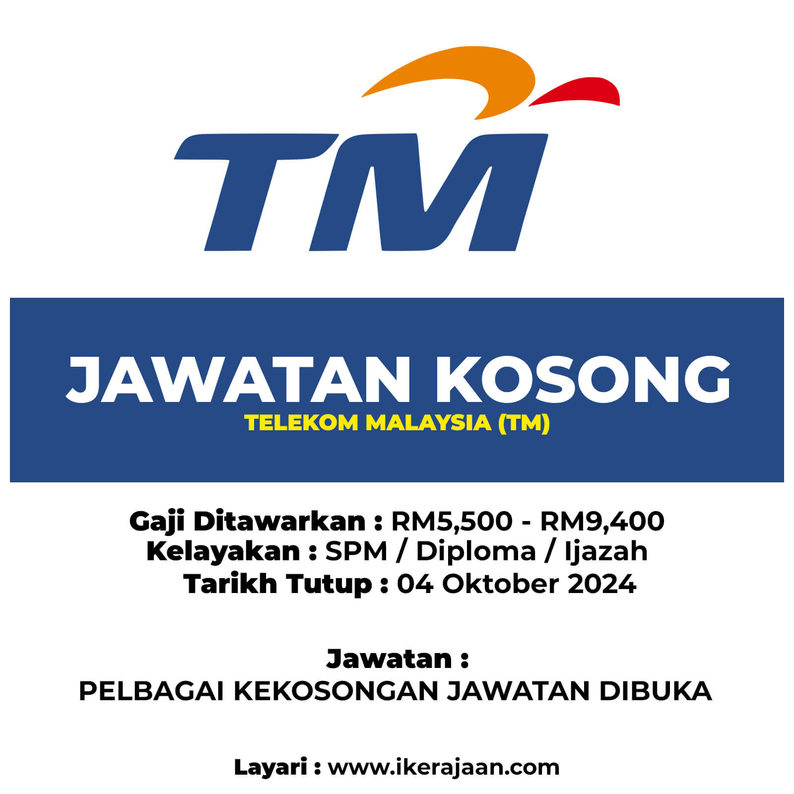 Jawatan Kosong TM 2024