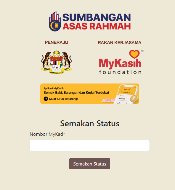 Bantuan MyKasih RM450 September 2024 : Semak Sekarang