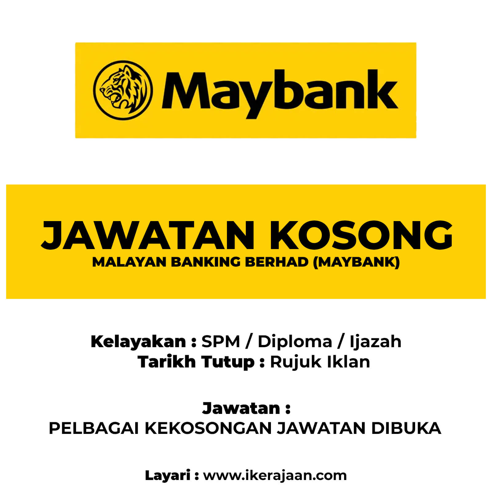 Jawatan Kosong Malayan Banking