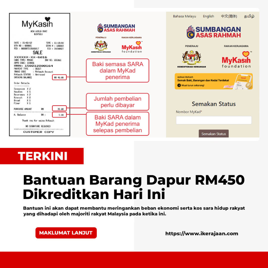 Bantuan Barang Dapur RM450