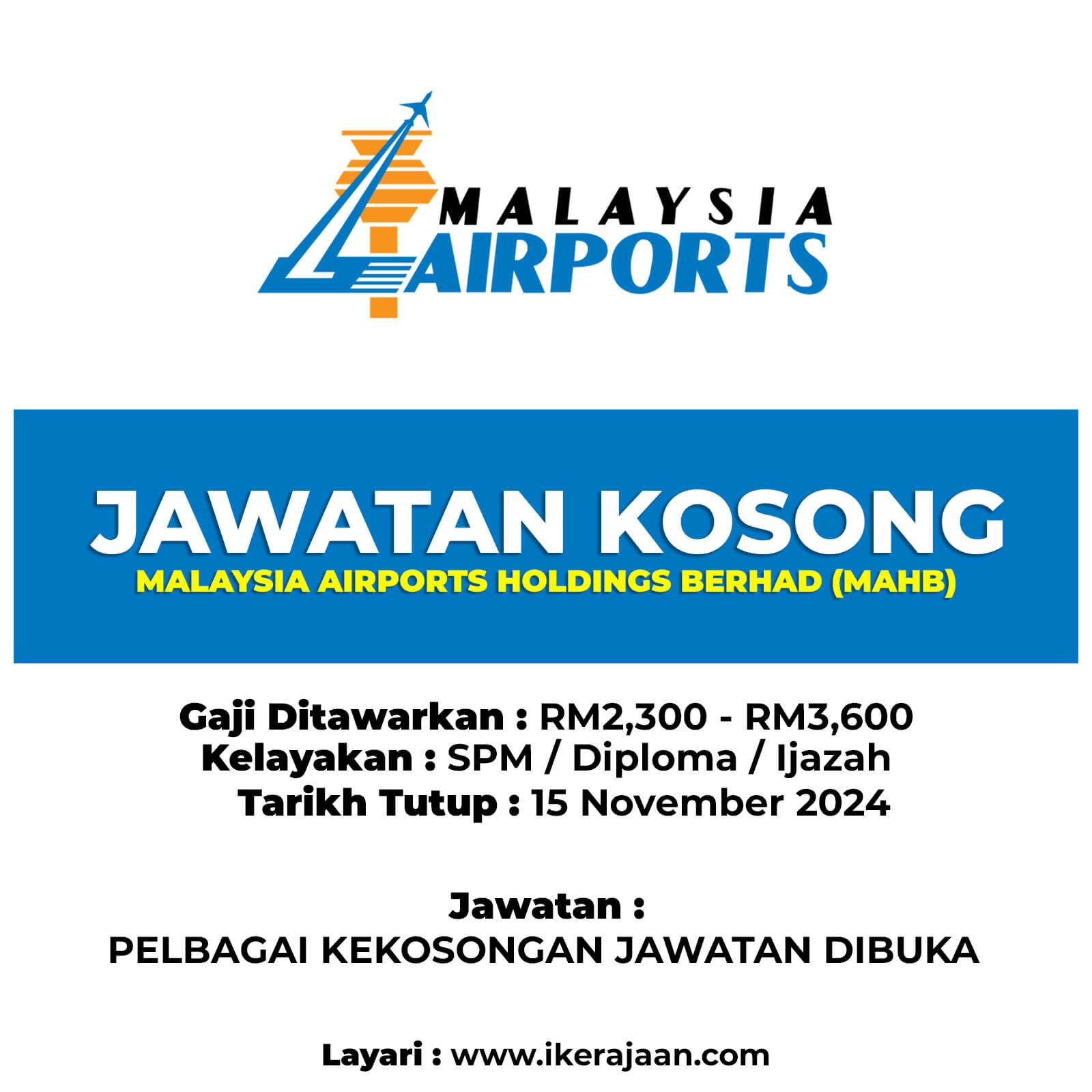 Jawatan Terkini Malaysia Airports