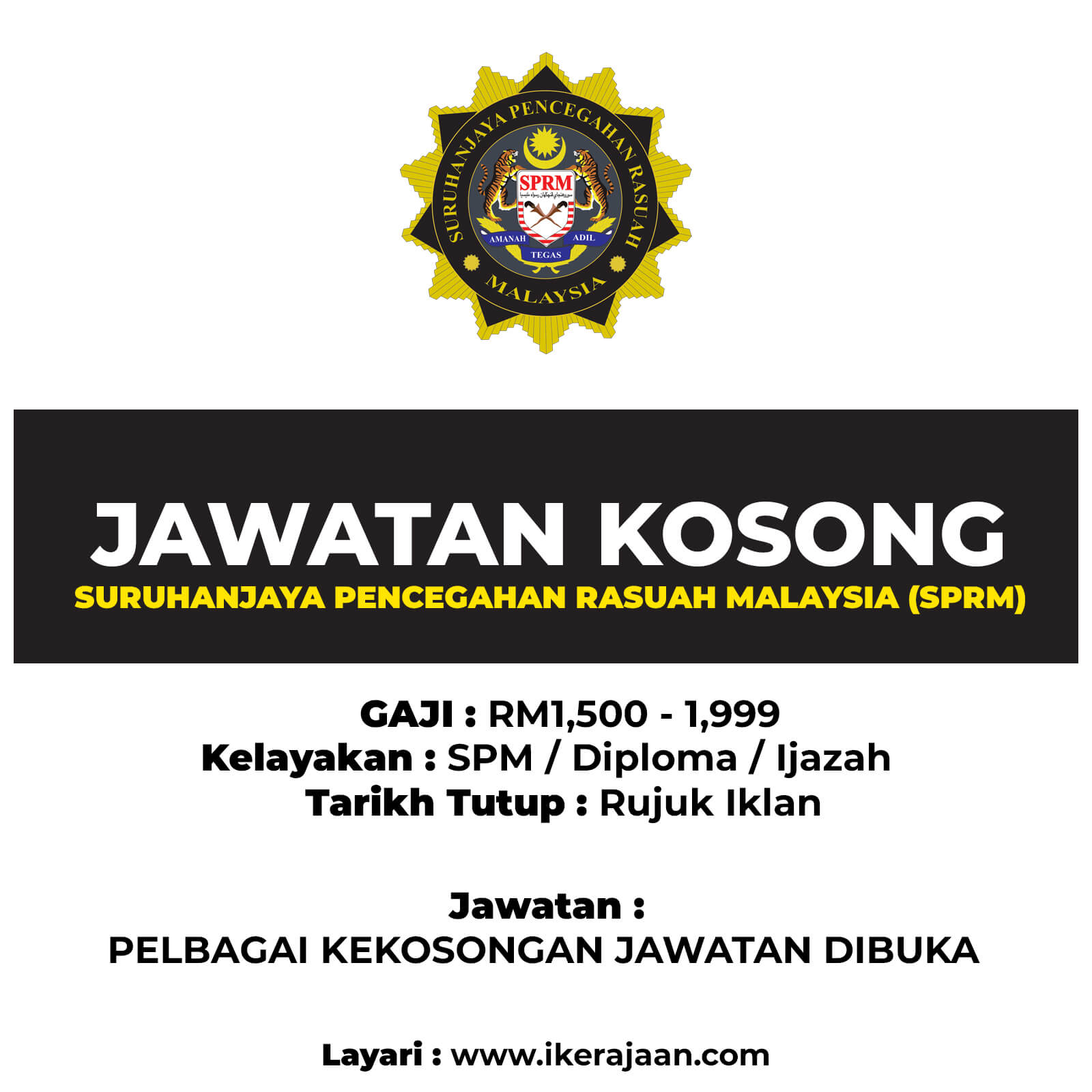 Jawatan Kosong Suruhanjaya Pencegahan